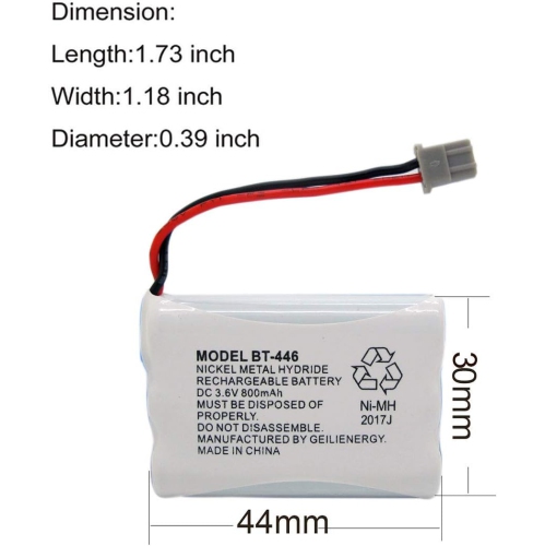 BT446 BT-446 BBTY0503001 BT-1004 BT-1005 GE-TL26402 BT-504 CPH-488B 800&nbsp;mAh de 3,6&nbsp;V