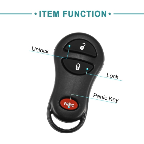 Keyless Entry Remote Key Fob Fit for Jeep Grand Cherokee - Pack of 1 Black