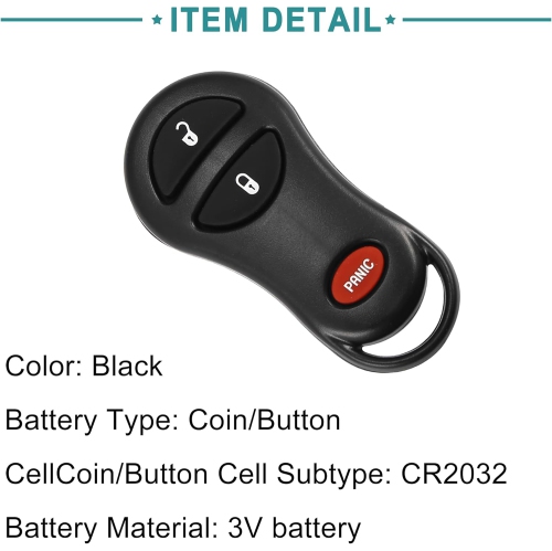 Keyless Entry Remote Key Fob Fit for Jeep Grand Cherokee - Pack of 1 Black