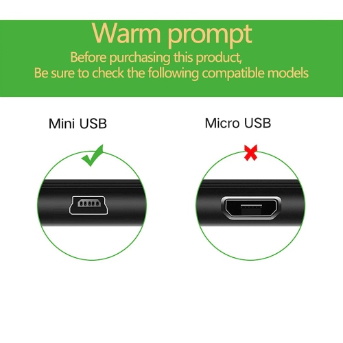 Câble de recharge mini USB de 5&nbsp;pi pour manette PS3, console Palystion 3, caméra, GPS de Garmin, caméra de tableau de bord, Hero 3+, lecteur MP3