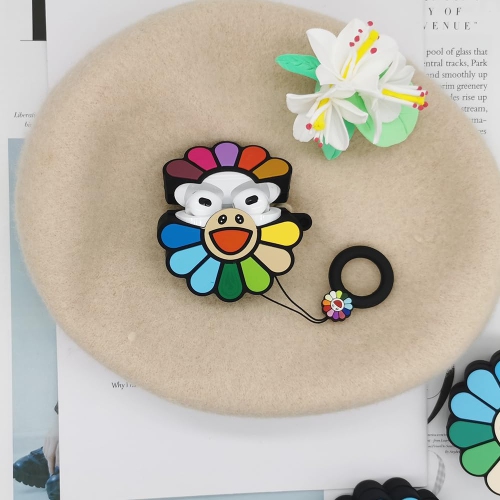 Compatible with AirPods 3 Case Sunflower,Protective Silicone Cartoon 3D Cover for AirPod 3rd Generation Case