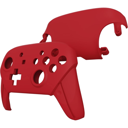 Pion Red Faceplate and Backplate for Nintendo Switch Pro Controller, Soft Touch DIY Replacement Shell