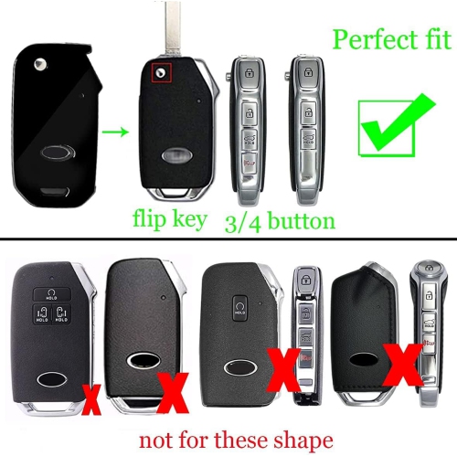 Key Fob Cover for Kia Flip Remote Stylish Key Case Holder Red