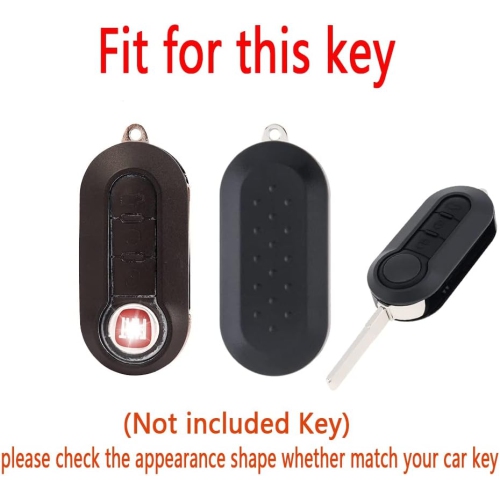 Key Fob Cover Compatible with Fiat Ducato 500 500L Panda Grande Punto Lancia Musa 3 Button Keys Car Accessories