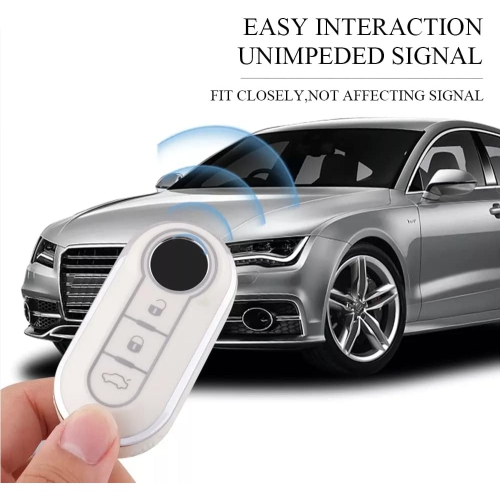 Key Fob Cover Compatible with Fiat Ducato 500 500L Panda Grande Punto Lancia Musa 3 Button Keys Car Accessories