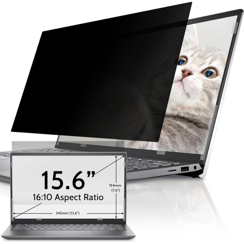 Laptop Privacy Screen 15.6 Inch for HP Dell Acer Asus Lenovo Thinkpad Envy Xps, 16:10 Aspect Removable