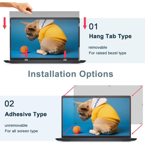 Laptop Privacy Screen 15.6 Inch for HP Dell Acer Asus Lenovo Thinkpad Envy Xps, 16:10 Aspect Removable