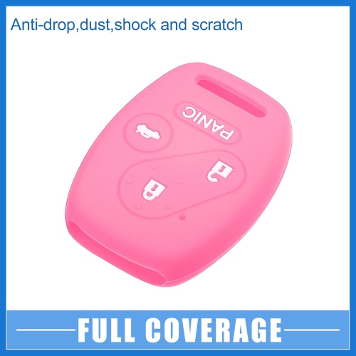 Smart Key Fob Cover Case 4 Buttons Skin Protector for Honda Accord Civic CR-V Element Pilot Silicone Black Pink