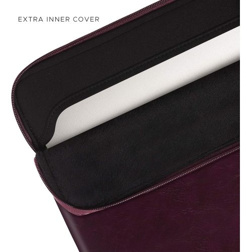 Slim Laptop Sleeve Compatible with 13 Inch MacBook Pro M2 M1 & MacBook Air 13 in M3 M2 M1, PU Leather Bag