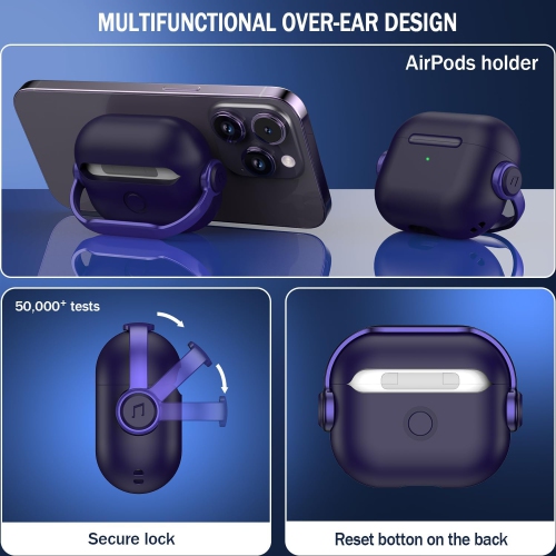 Case Compatible with Airpod 3rd Generation with Lock, Protective Hard Case Cover with Kit for Airpod 3