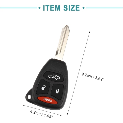 Key Fob Fit for Chrysler 300 for Jeep Grand Cherokee - Pack of 1 Black
