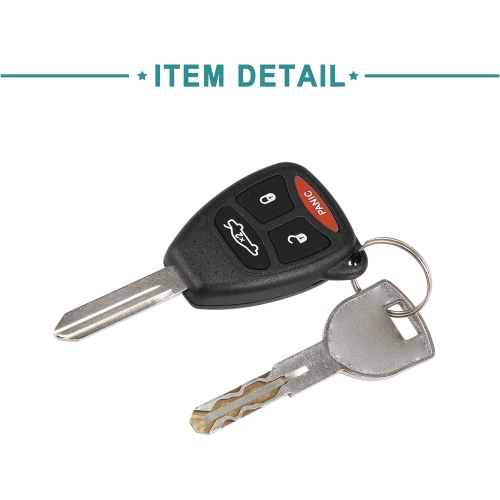 Key Fob Fit for Chrysler 300 for Jeep Grand Cherokee - Pack of 1 Black