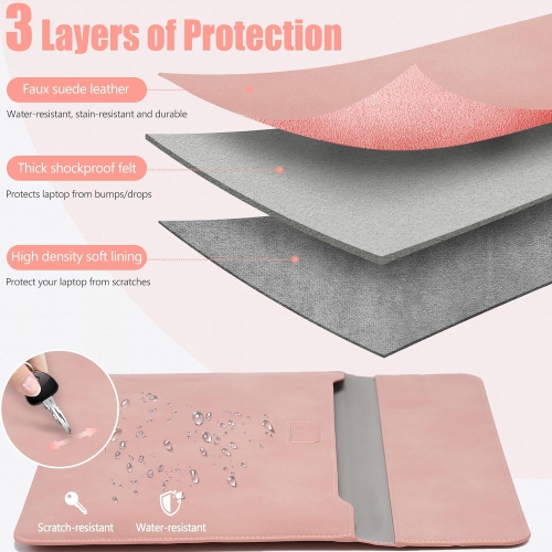 13 Inch Laptop Sleeve Case with Stand for 2024-2018 MacBook Air 13 M3 M2 M1, 2024-2016 MacBook Pro 13 M2 M1, iPad