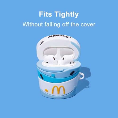 Cute Case Cover Compatible with AirPods 3rd with Carabiner Keychain Hook,Funny Kawaii 3D Soft Silicone