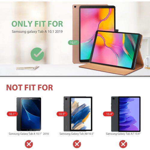Case for Samsung Galaxy Tab A 10.1 2019 - [Hand Strap] Multi Angle Viewing Stand PU Leather Tablet