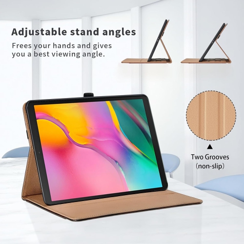 Case for Samsung Galaxy Tab A 10.1 2019 - [Hand Strap] Multi Angle Viewing Stand PU Leather Tablet