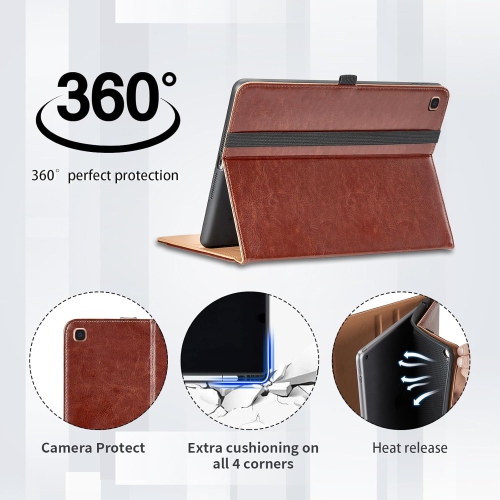 Case for Samsung Galaxy Tab A 10.1 2019 - [Hand Strap] Multi Angle Viewing Stand PU Leather Tablet