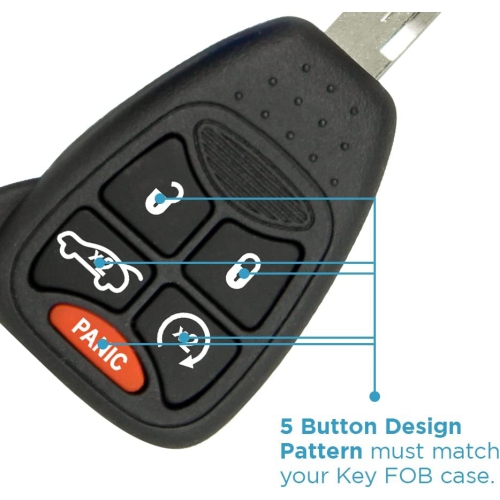 Replacement for 5 Button Remote Key Shell Chrysler Jeep Dodge OHT692427AA
