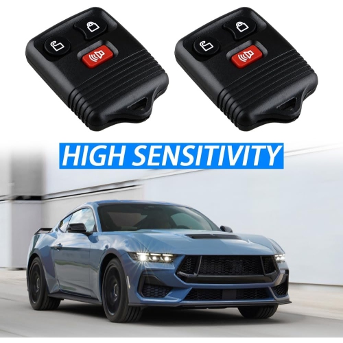 2PCS Key Fob, Replacement Keyless Entry Remote, 3 Button Control Remote Key Fob Replacement for Ford 1998-2016