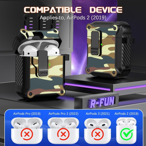 for AirPods 2nd Generation 2019,1st Gen 2016 Charging Case Cover, Full Drop Protection Auto Pop-Up Lid Design