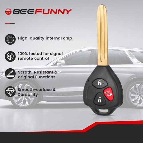 315MHz 4D67 Chip FCC: HYQ12BBX HYQ12BAN Upgraded Flip 2+1 3 Button Remote Key Fob for Toyota Celica Echo FJ