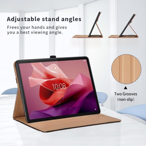 Case for Lenovo Tab P12 12.7 inch 2023 Cover TB370FU - [Auto Wake/Sleep] PU Leather Flip Folio Tablet Case with Hand