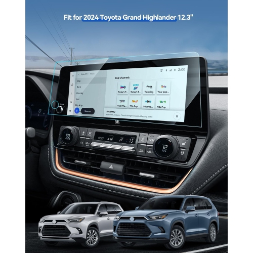 Highlander Screen Protector for 2024 Toyota Grand Highlander Accessories 12.3 Inch Tempered Gl Navigation