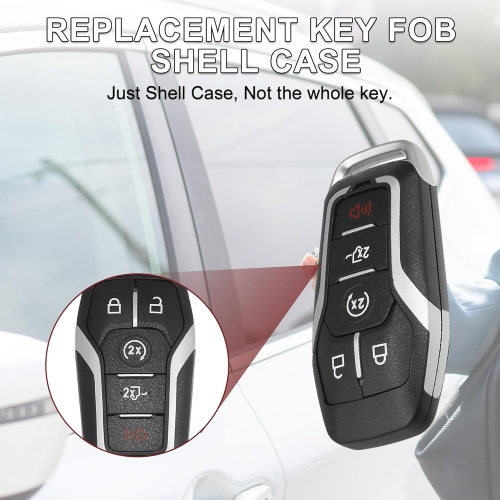 Key Fob Shell Case for Ford F150 F250 Truck 2015-2017 5 Buttons Replacement | Keyless Entry Remote