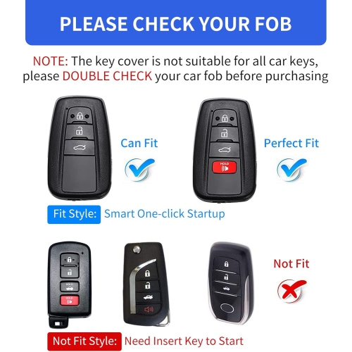for Toyota Key Fob Cover Premium Soft TPU Car Key Case Full Protection Key Holder Fit for 2018-2022 Toyota RAV4 Camry