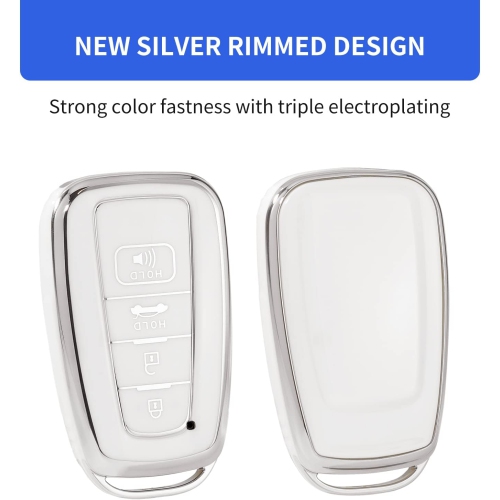 for Toyota Key Fob Cover Premium Soft TPU Car Key Case Full Protection Key Holder Fit for 2018-2022 Toyota RAV4 Camry