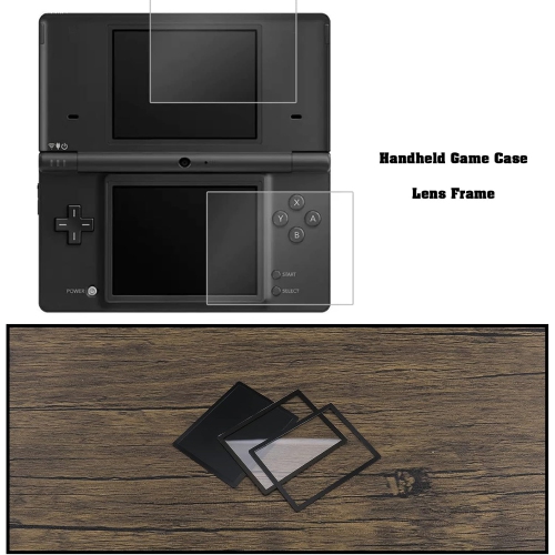 2Pcs Screen Lens Cover with Lower Frame Compatible with Nintendo DS Lite Top Screen Game Case Lens Frame