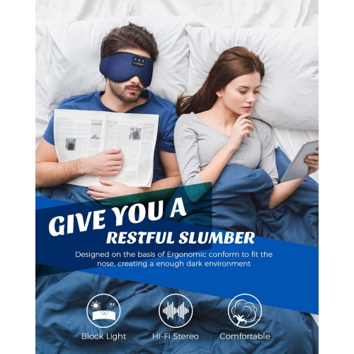 Sleep Headphones Bluetooth Sleeping Eye Mask, Office Travel Unisex Birthday Gifts Men Women Who Have