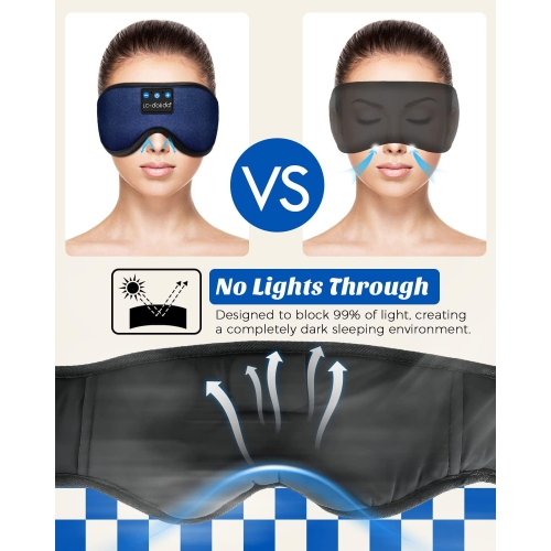 Sleep Headphones Bluetooth Sleeping Eye Mask, Office Travel Unisex Birthday Gifts Men Women Who Have