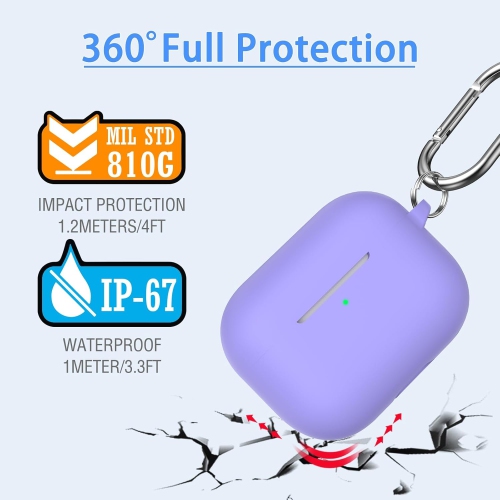 for AirPods Pro Case Cover, Military Grade Anti-Fall Soft Silicone Shock-Absorbing Protective for AirPods Pro