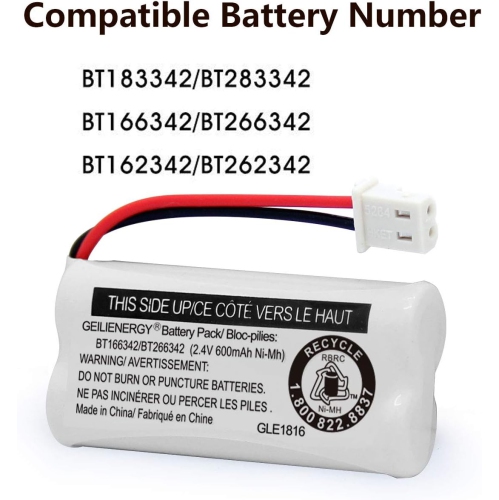 Replacement y BT166342 / BT266342 BT183342/BT283342 BT166342/BT266342 Compatible for Vtech at&T