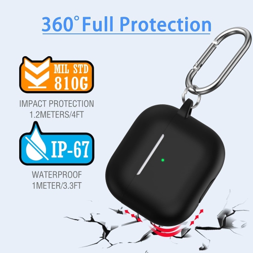 for AirPods 3rd Generation Case Cover 2021, Military Grade Soft Silicone Shock-Absorbing Protective