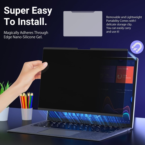 Surface Laptop 15 Privacy Screen, Anti Blue Light Sliding Camera Cover Magnetic Privacy Screen Compatible