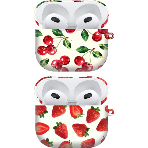 GLAMCASE  for Airpods 3Rd Generation Case, Airpods 3 Case - Cherry & Strawperry Pattern Printed Cute Hard