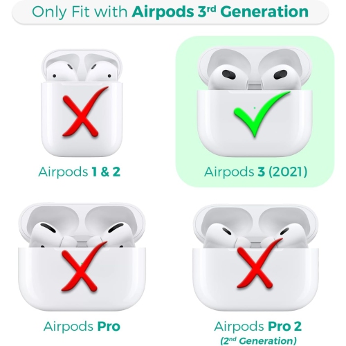 for AirPods 3rd Generation Case, AirPods 3 Case - Cherry & Strawperry Pattern Printed Cute Hard