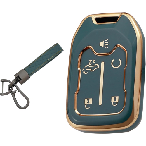 Compatible with GMC Key Fob Cover Key Fob Case for Chevy Suburban Tahoe Terrain Acadia Yukon Silverado GMC