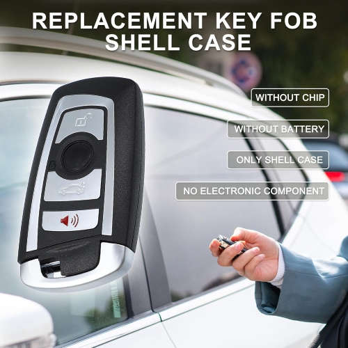 Key Fob Shell Case for BMW 328i 2013-2016 4 Buttons Replacement | Keyless Entry Remote Control Key