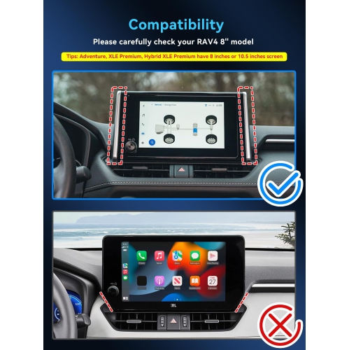 Paquet de 2 protecteurs d'écran RAV4 Nano pour 2023 2024 accessoires RAV 4 8&nbsp;po GPS Navigation HD Écran tactile clair