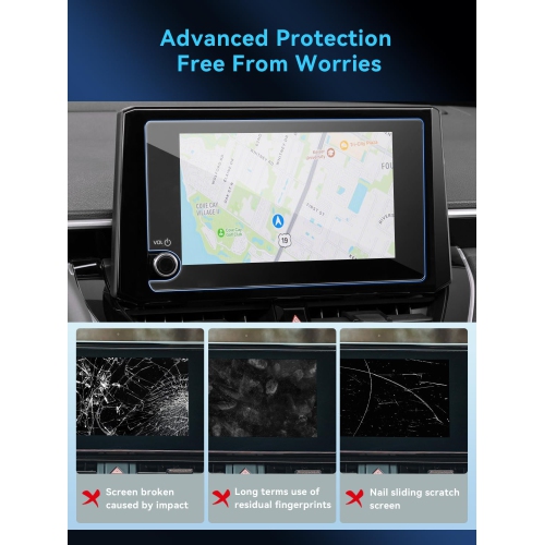Paquet de 2 protecteurs d'écran RAV4 Nano pour 2023 2024 accessoires RAV 4 8&nbsp;po GPS Navigation HD Écran tactile clair