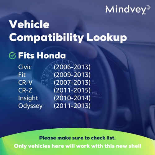 1 PC Replacement Remote Head Key Fob Shell Case Compatible with Honda Civic Fit CR-V CR-Z Insight Odyssey (No Chip