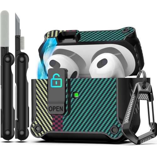 for Airpods 3rd Generation Case with Secure Lock , Full Body Shockproof Hard Shell Protective, AirPods 3