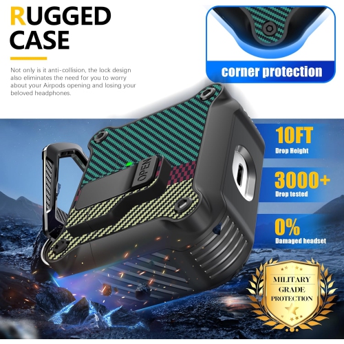 for Airpods 3rd Generation Case with Secure Lock , Full Body Shockproof Hard Shell Protective, AirPods 3