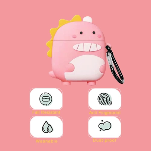 Cute AirPods 3 Case Cover with Carabiner Keychain,Soft Silicone Funny Unique 3D Anime Airpod 3rd Generation