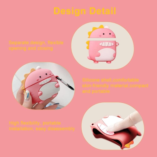 Cute AirPods 3 Case Cover with Carabiner Keychain,Soft Silicone Funny Unique 3D Anime Airpod 3rd Generation