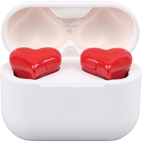 Earbuds, Cute Heart Shaped Headphones Portable Stereo rophone with Charging Case, in Ear Earbuds Stereo