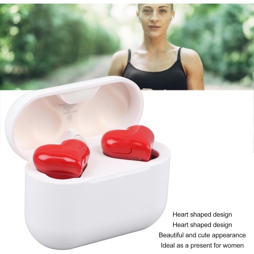 Earbuds, Cute Heart Shaped Headphones Portable Stereo rophone with Charging Case, in Ear Earbuds Stereo